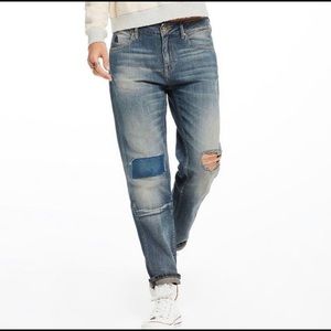 Scotch & Soda Bandit Distressed Patch Relaxed Fit Boyfriend Denim Jeans 25